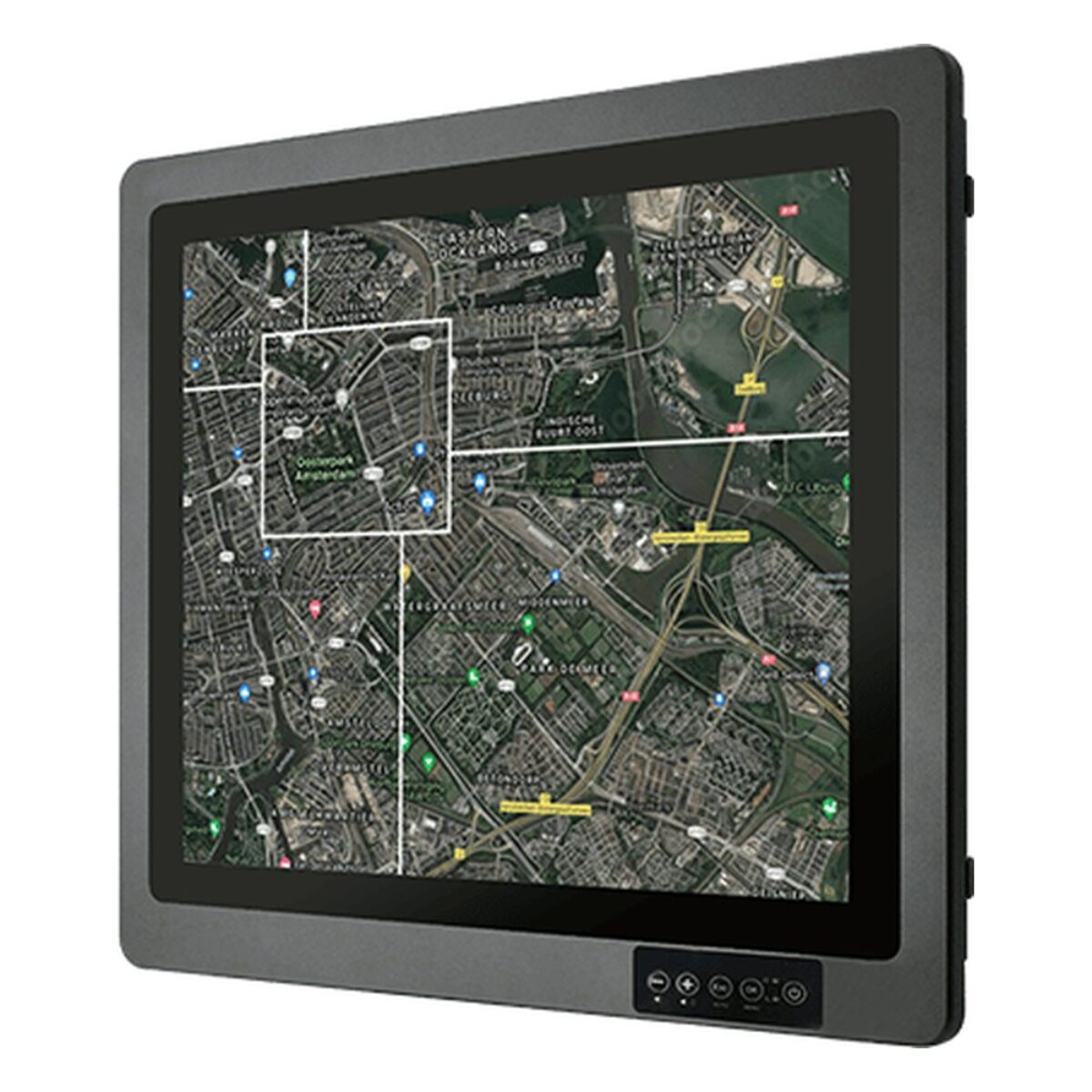 Winmate R19L100-67N1-NI 19 inch monitor, angled front view