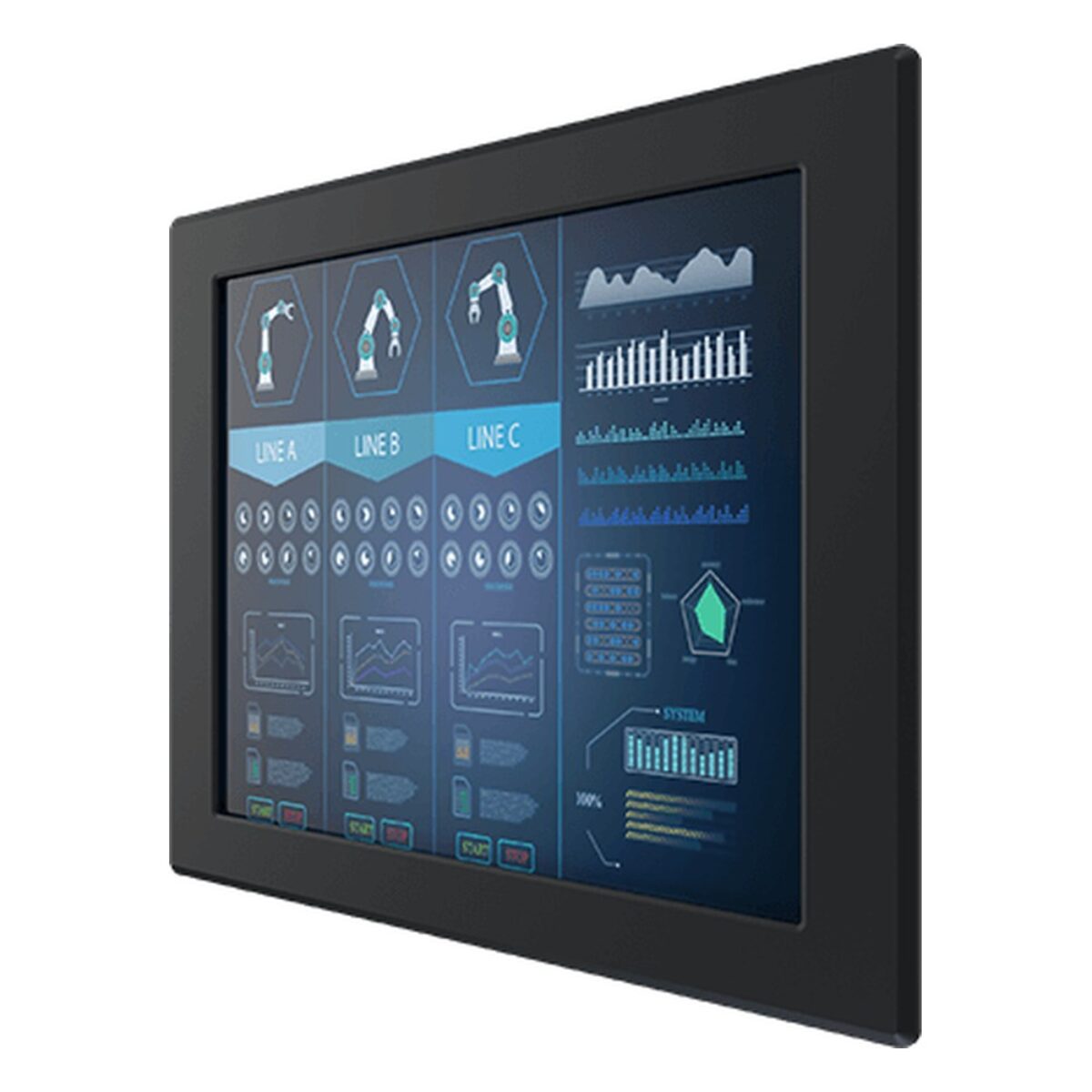 Winmate R19L300-PMA3OD 19 inch monitor, angled front view