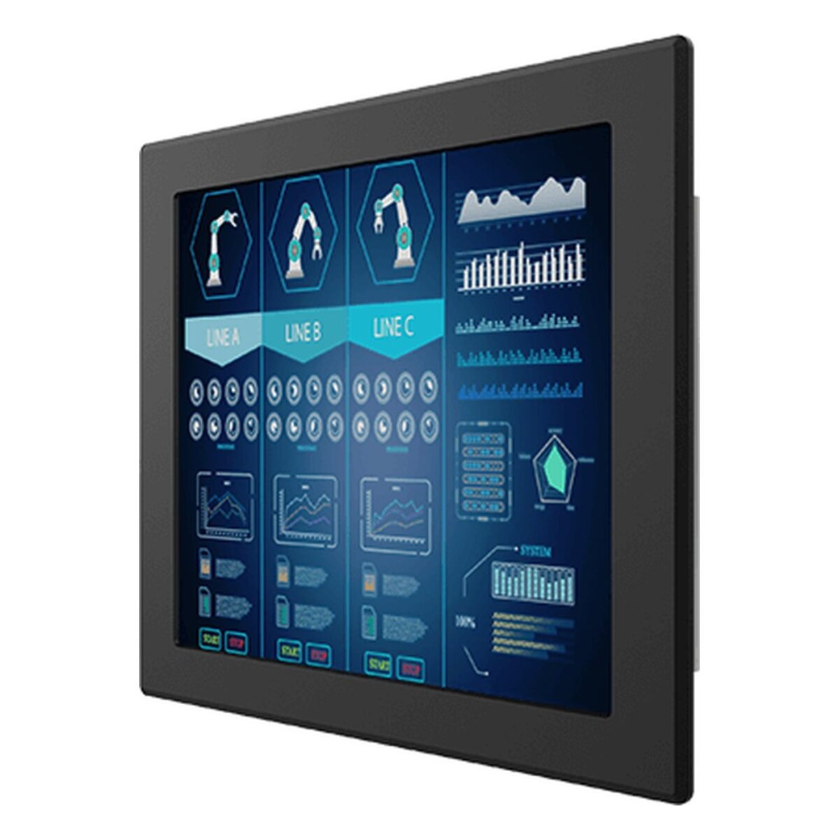 Winmate R19L300-PMM1 19 inch monitor, angled front view