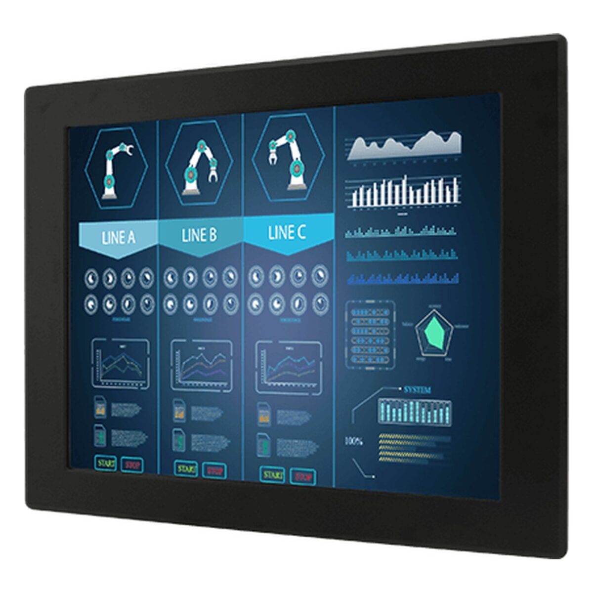 Winmate R19L300-PMM2 19 inch monitor, angled front view