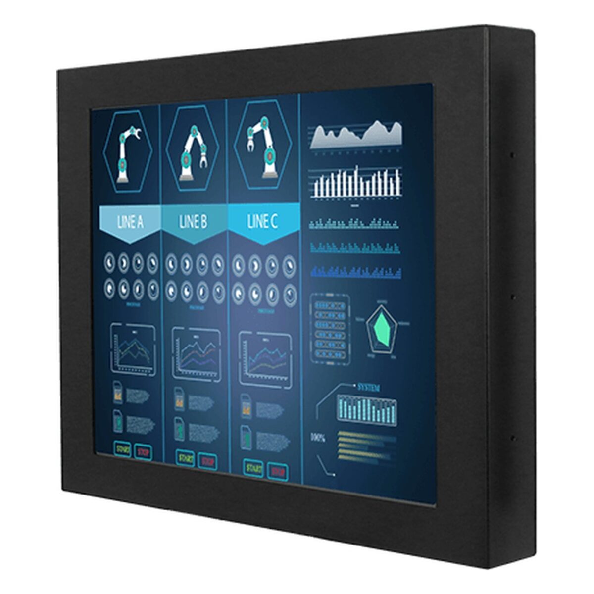 Winmate R19L300-RMM1 19 inch monitor, angled front view