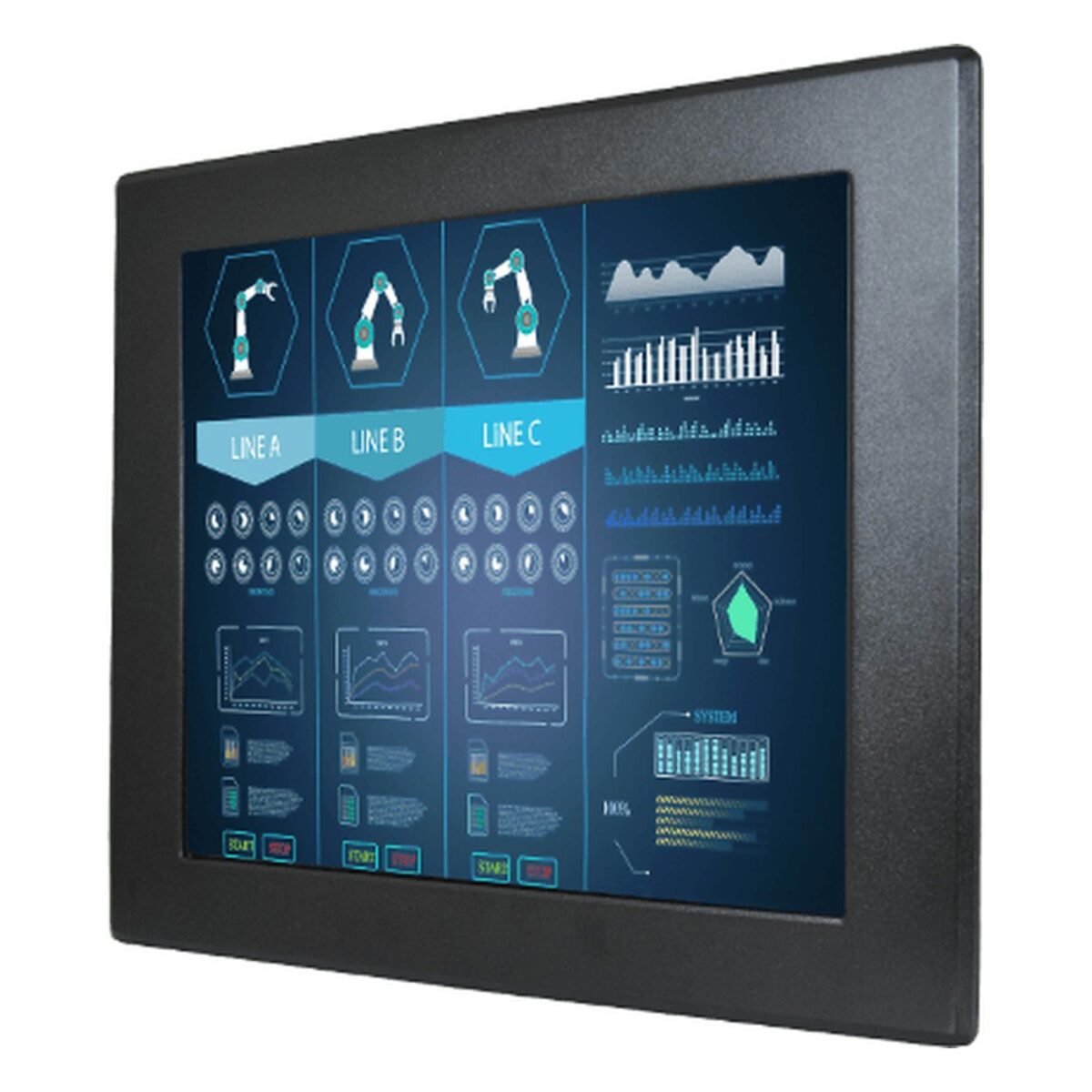 Winmate S17L500-IPA1WT 17 inch monitor, angled front view