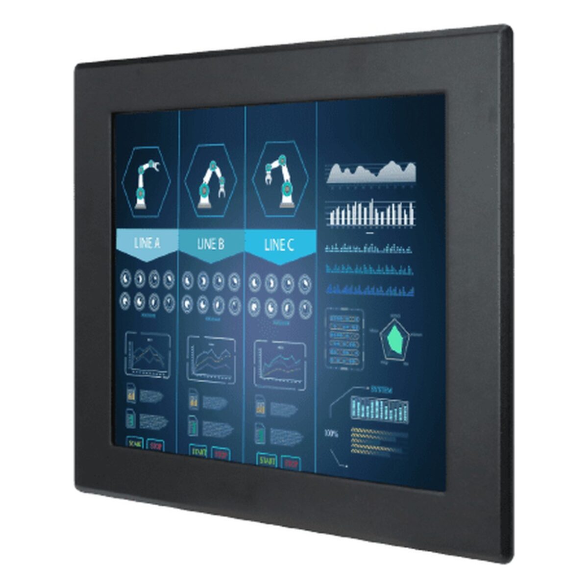 Winmate S17L500-IPM1 17 inch monitor, angled front view