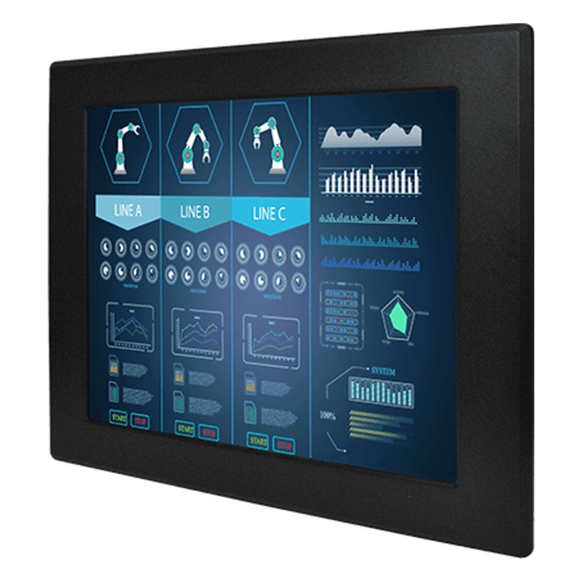 Winmate S17L500-PMA1HB 17 inch monitor, angled front view