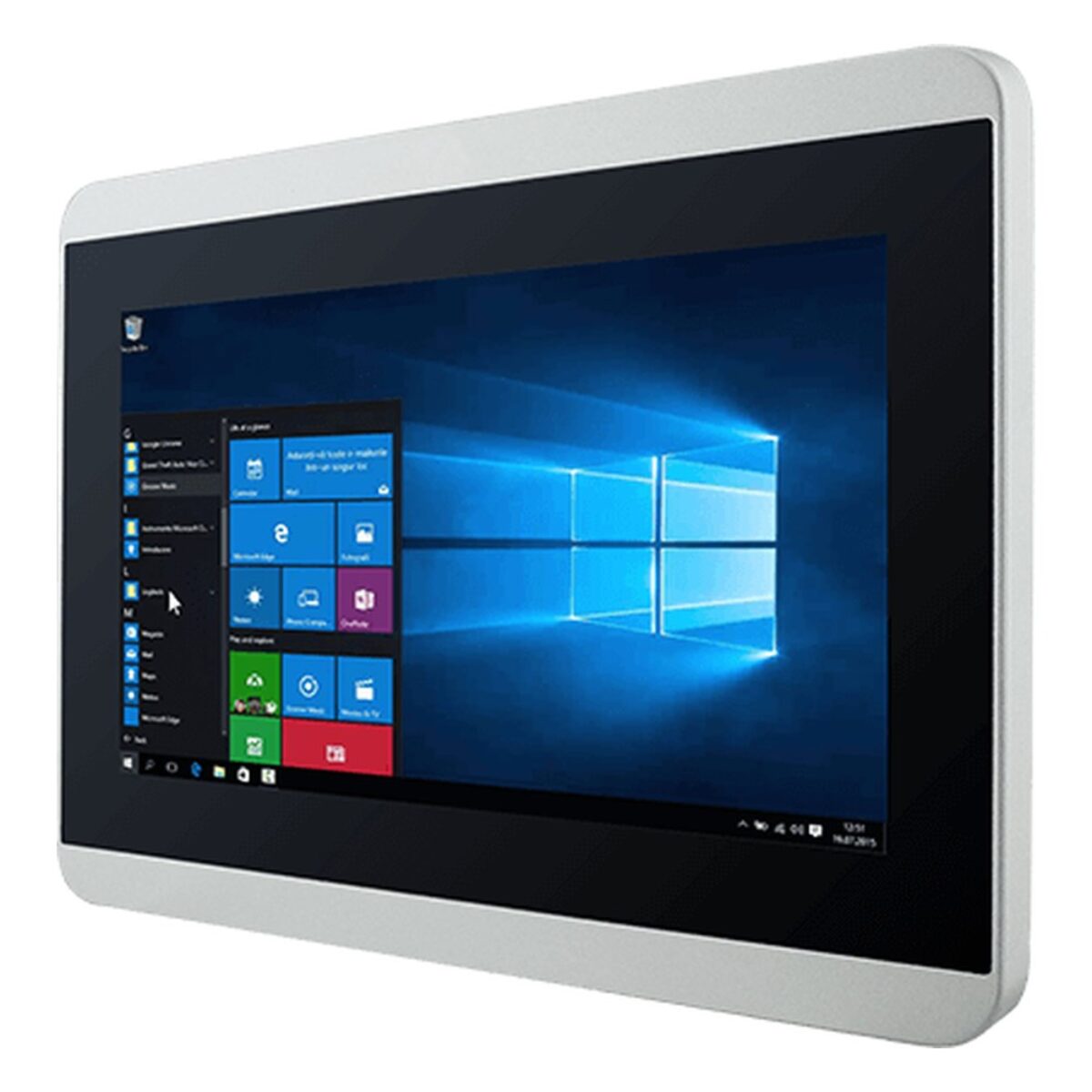 Winmate W07IE3S-GCO1HB 7 inch panel PC, angled front view