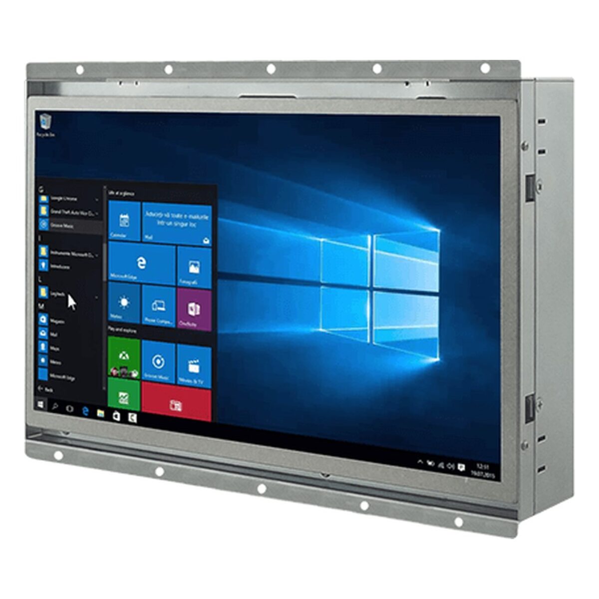 Winmate W10IE3S-OFH2 10.1 inch panel PC, angled front view