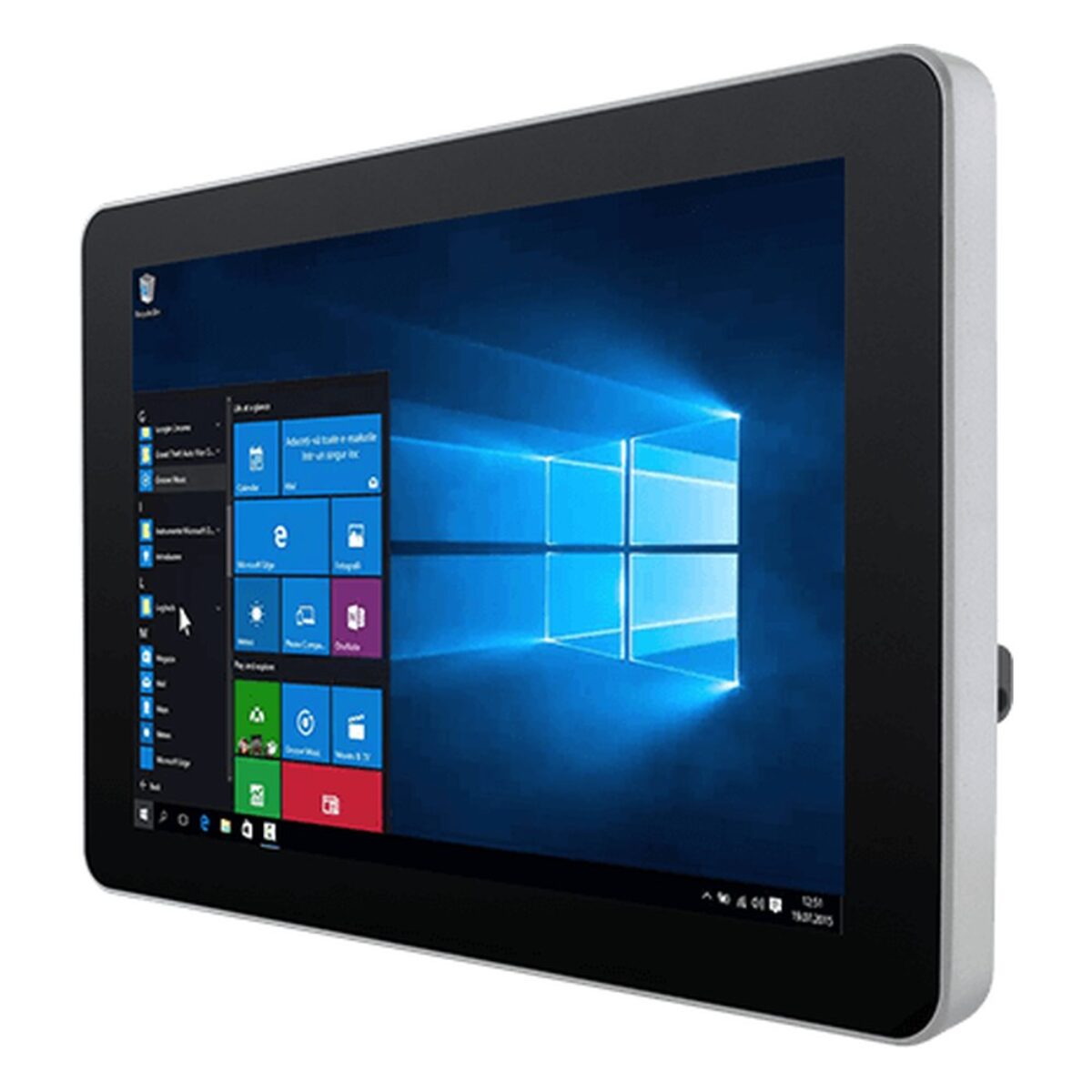 Winmate W10IE3S-PCH2-POE 10.1 inch panel PC, angled front view