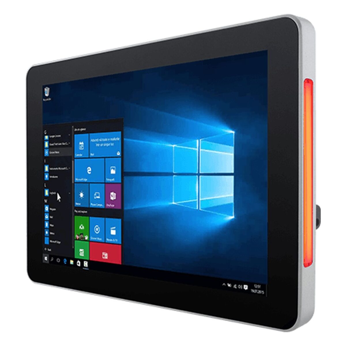Winmate W10IE3S-PCH2AC-POE 10.1 inch panel PC, angled front view