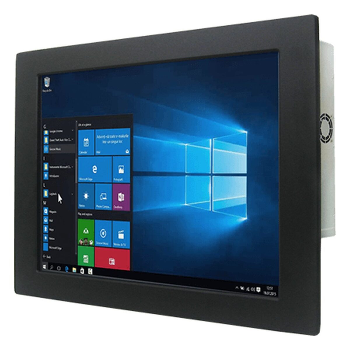 Winmate W15IAD7T-IPA2 15.6 inch panel PC, angled front view