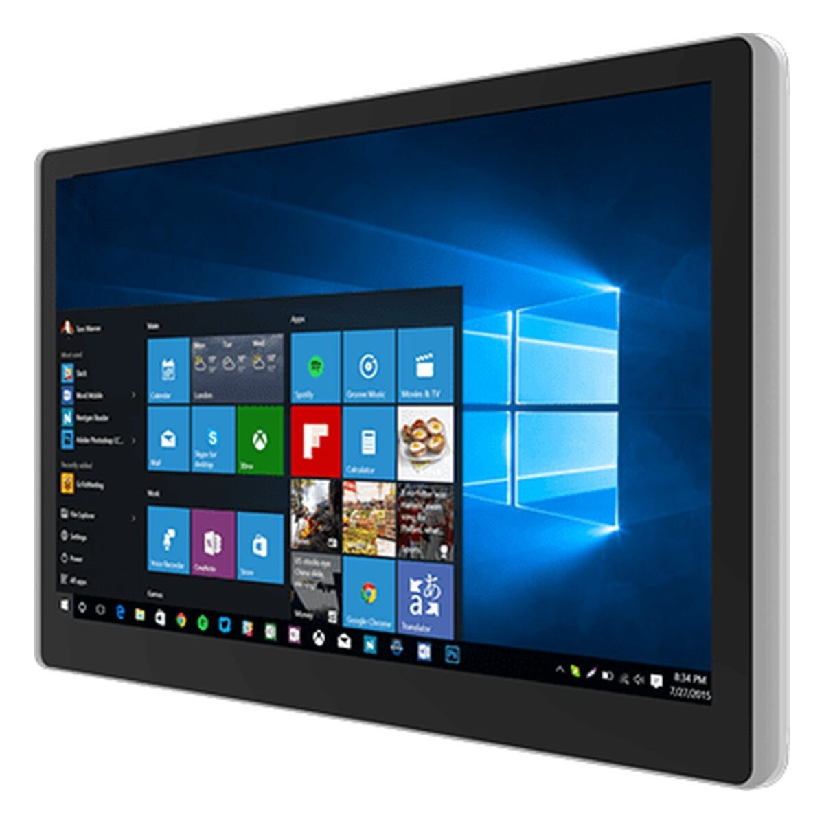 Winmate W15IE3S-PTA3 15.6 inch panel PC, angled front view