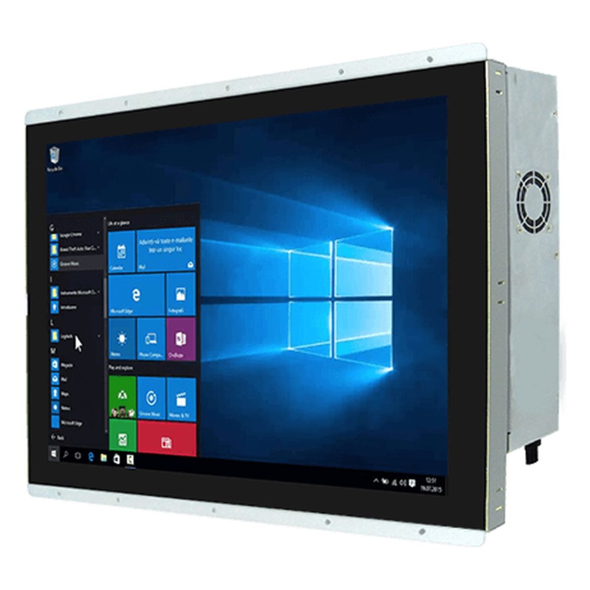 Winmate W15IF7T-POA4 15.6 inch HMI panel PC, angled front view