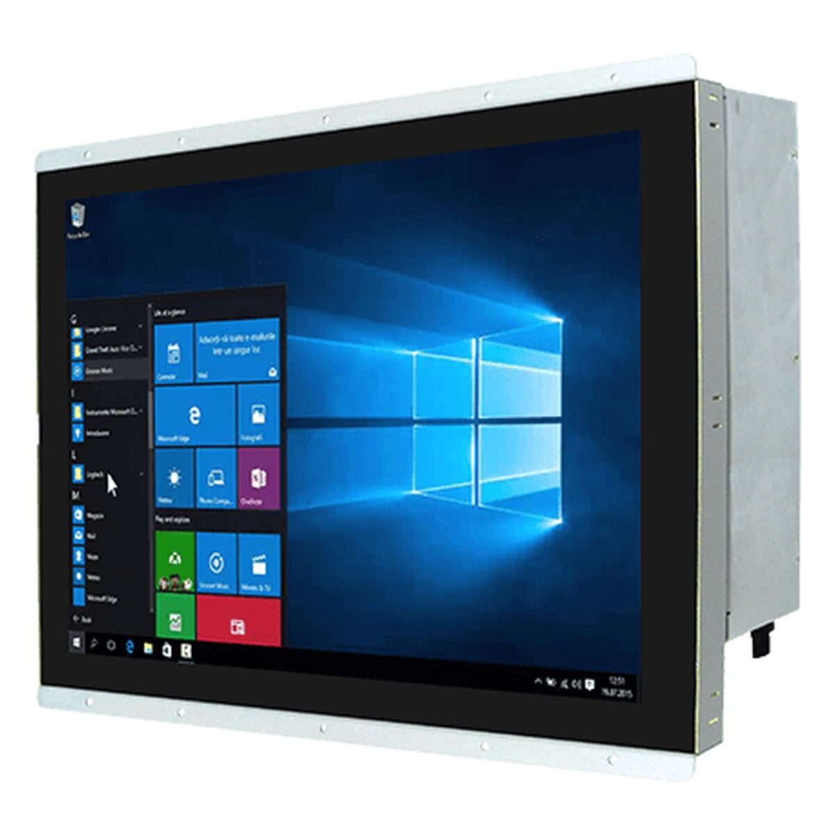 Winmate W15IP7T-POA4 15.6 inch HMI panel PC, angled front view
