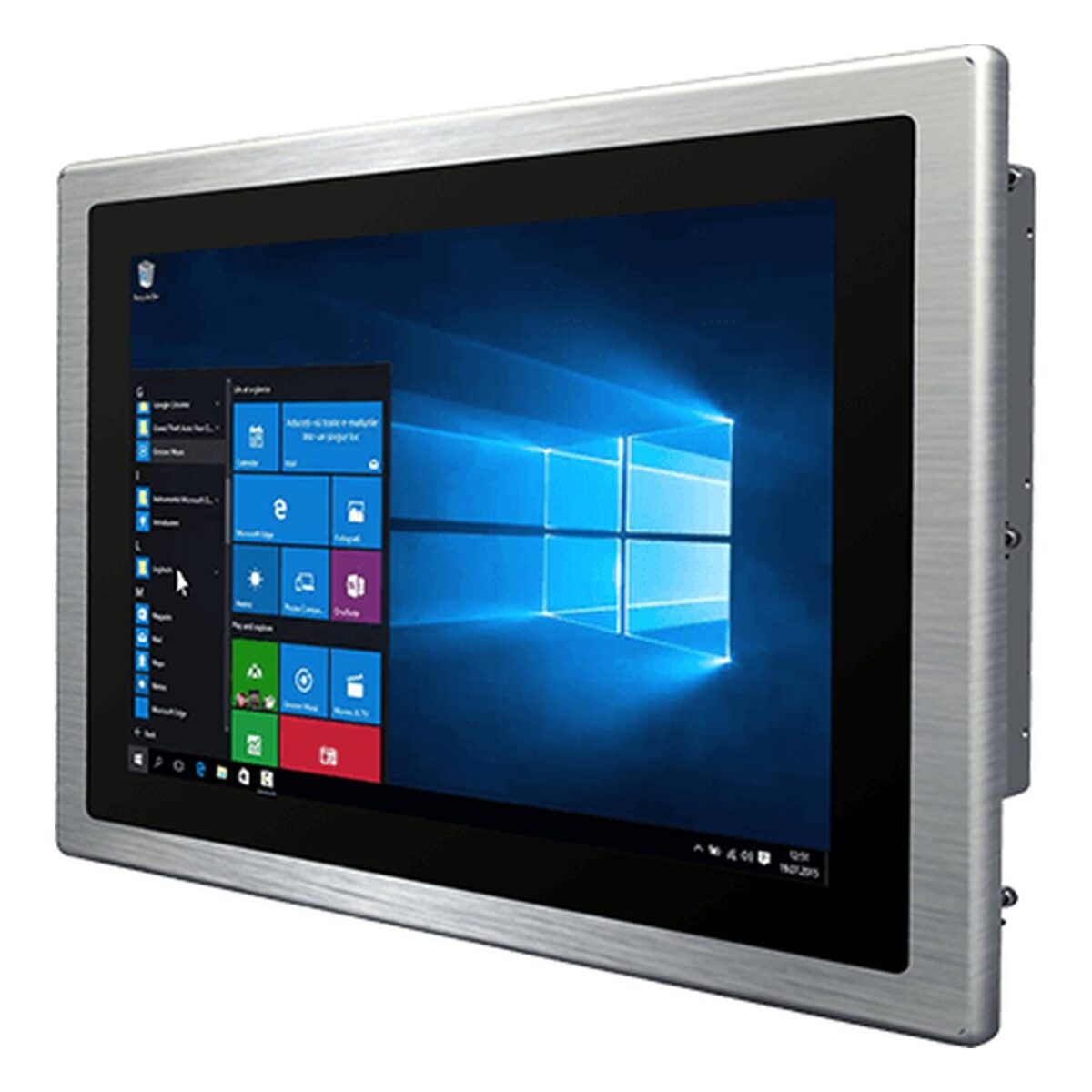 Winmate W15IT3S-PPA4 15.6 inch HMI panel PC, angled front view