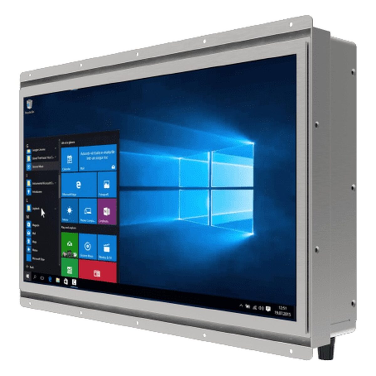 Winmate W15IT7T-OFA2 15.6 inch panel PC, angled front view