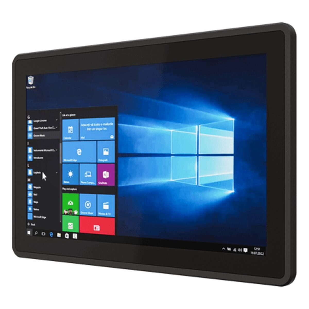 Winmate W15ITWS-MHA4 15.6 inch HMI panel PC, angled front view