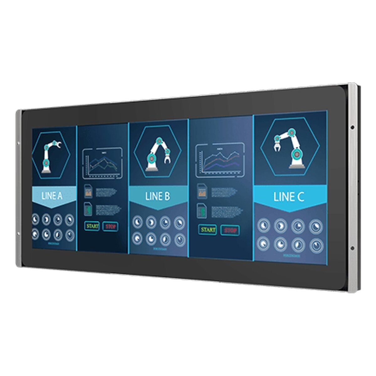 Winmate W15L100-POB2 14.9 inch monitor, angled front view