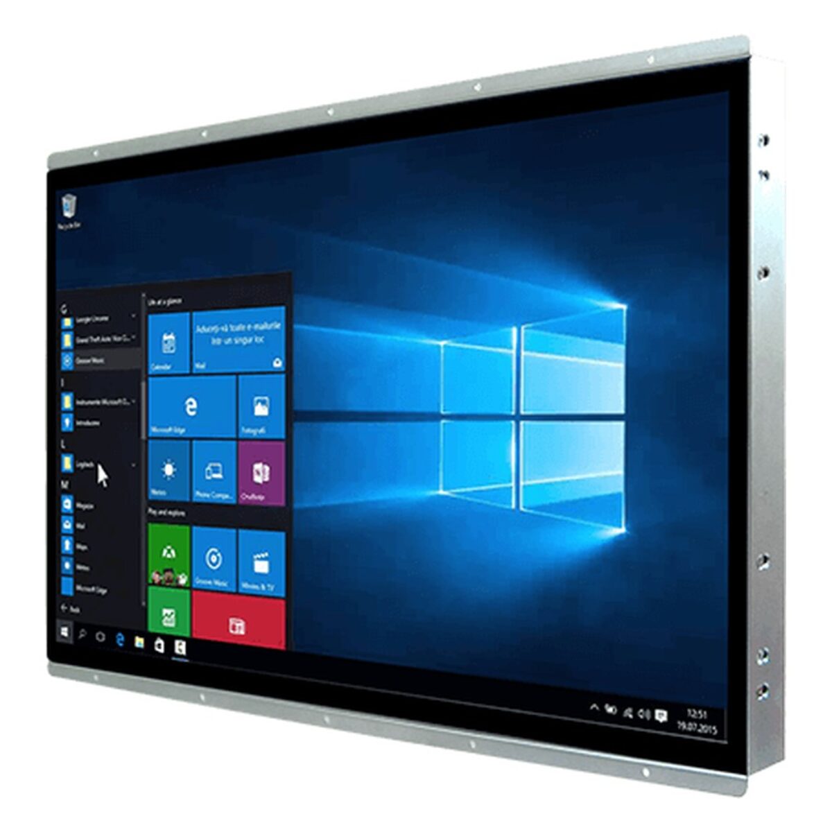 Winmate W22IP7T-POA3 21.5 inch HMI panel PC, angled front view