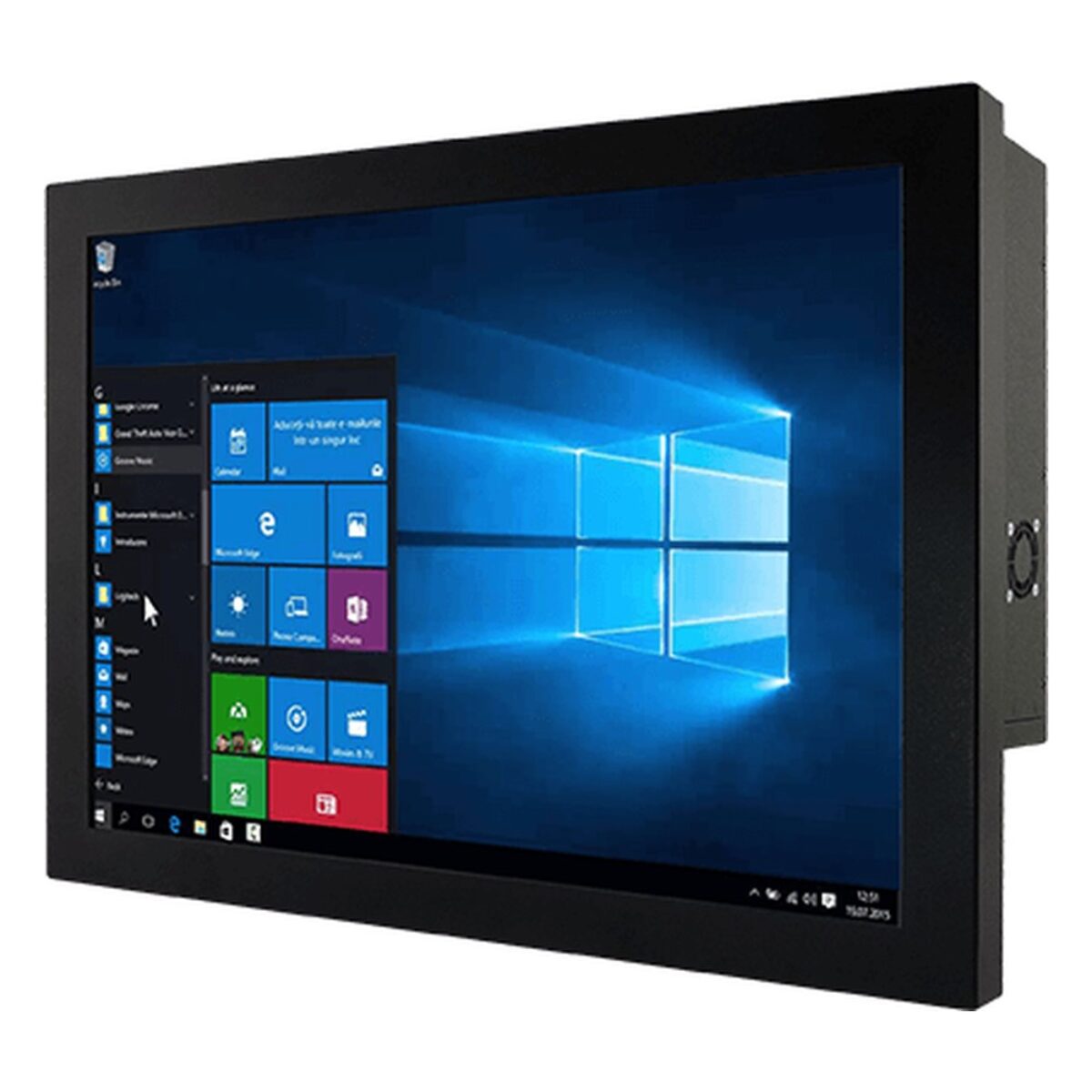 Winmate W24IAD7T-CHA2 23.8 inch panel PC, angled front view