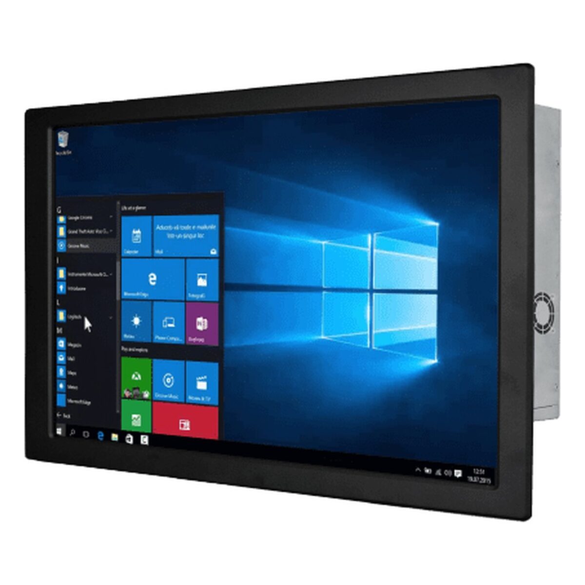 Winmate W24IAD7T-IPA2 23.8 inch panel PC, angled front view