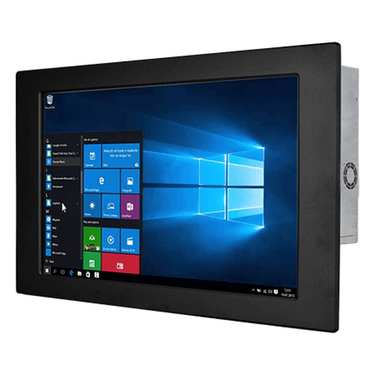 Winmate W24IAD7T-PMA2 23.8 inch panel mount PC, angled front view
