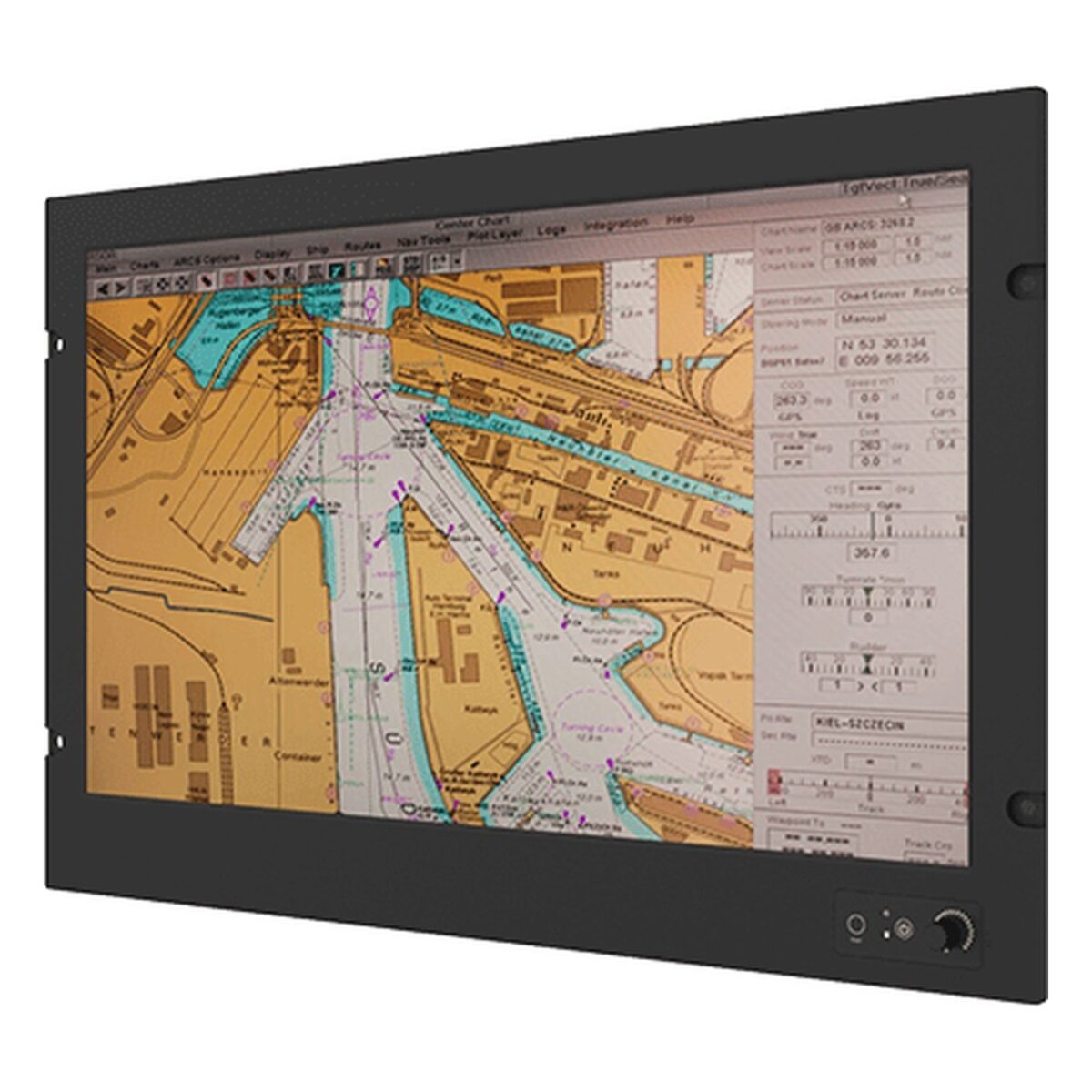 Winmate W24IAN3S-MRA2 23.8 inch panel PC, angled front view