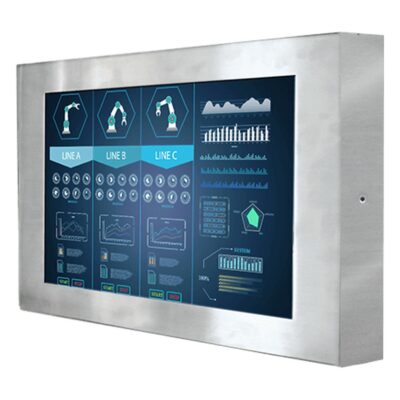 W24L100-65A2 23.8″ IP65 Stainless Steel Monitor with M12 Connectors and Resistive Touch