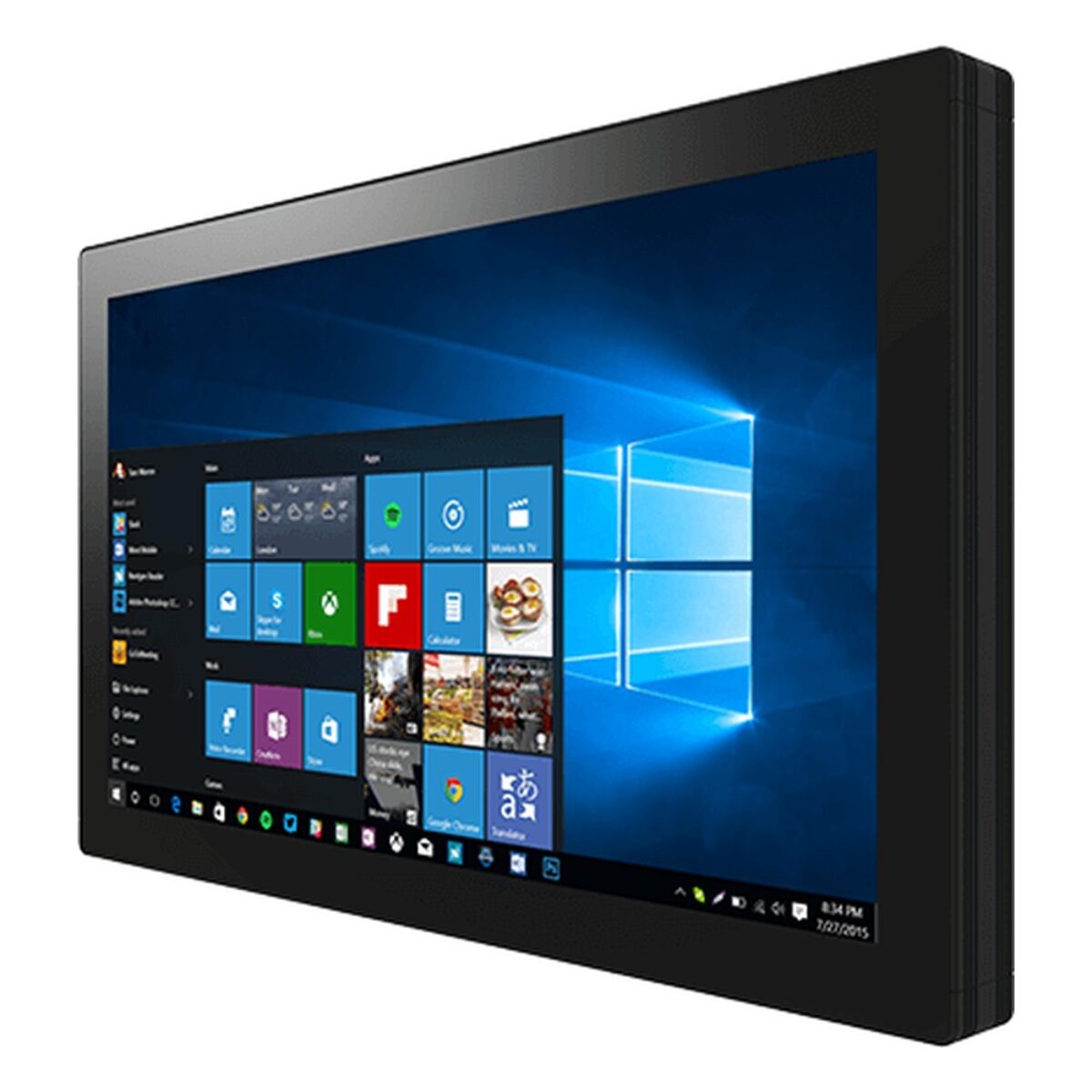 Winmate W27IAD7T-PCA1 27 inch panel PC, angled front view