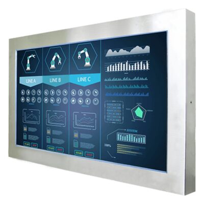 W32L300-65A3 32″ IP65 Stainless Steel Monitor with M12 Connectors and FHD LCD