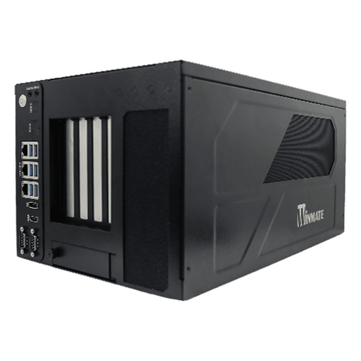 Winmate WNAI-E800L box PC, angled view